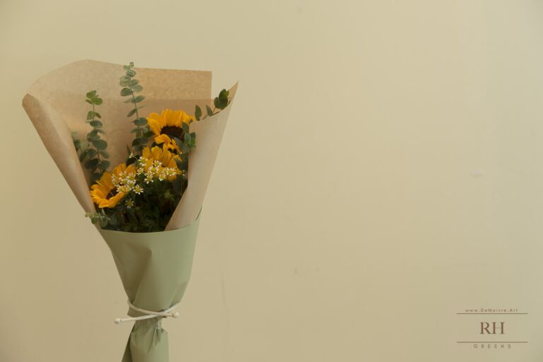 向日葵花束 3支 棣美花店，竹北花店